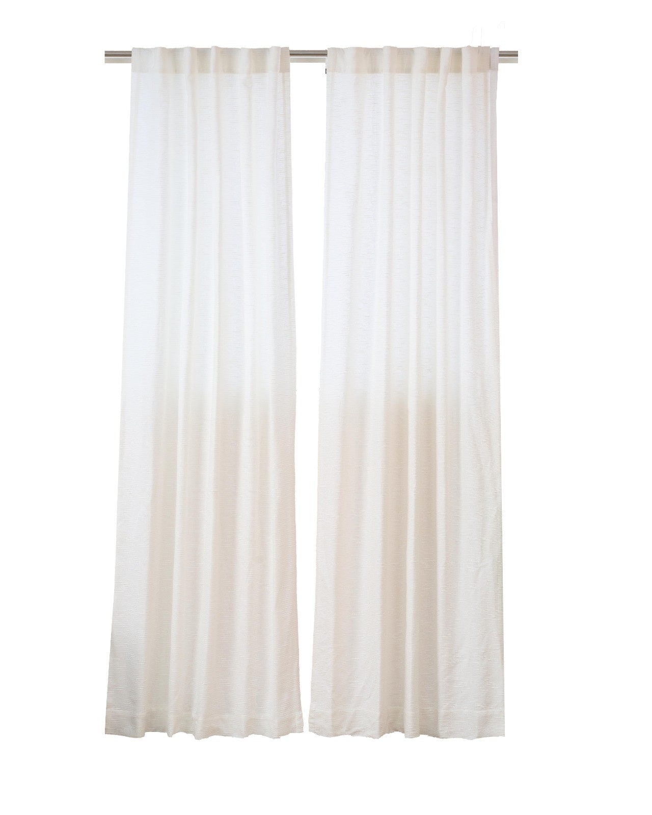 Soft Cotton Curtains For Living & Bedroom | White | 243 x 121 cm – Curtains on Brown Living™. SKU: SHCT-250612-L1. Img 2.