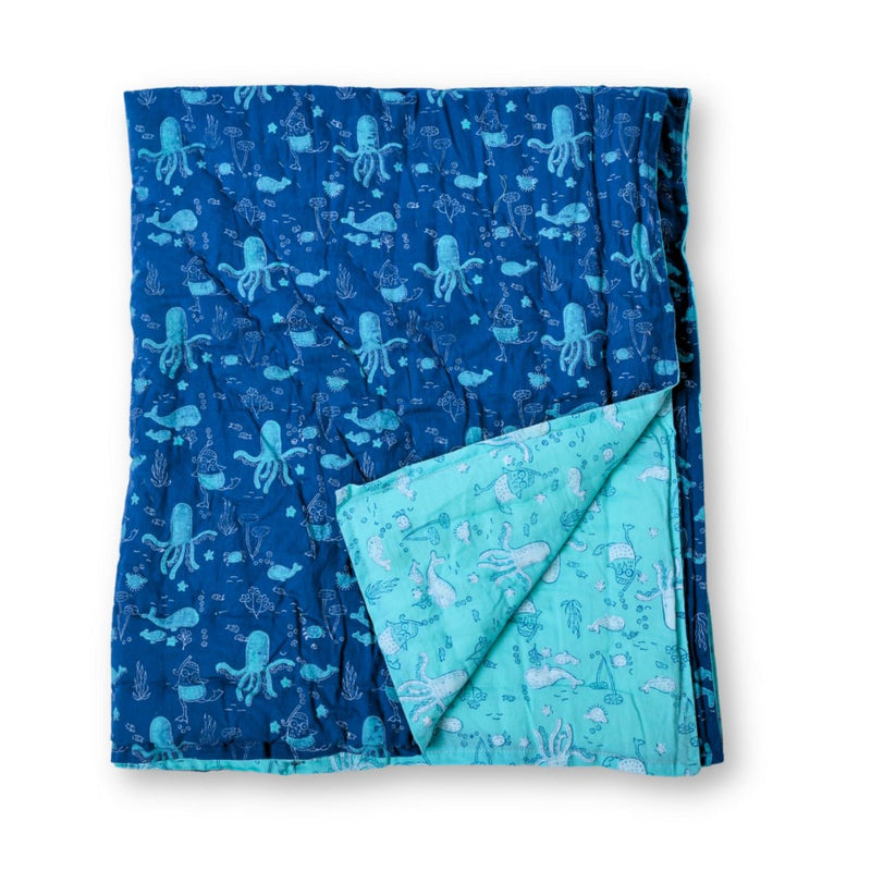 Soft Cotton Quilt for Kids- Under The Sea | Verified Sustainable Bedding on Brown Living™