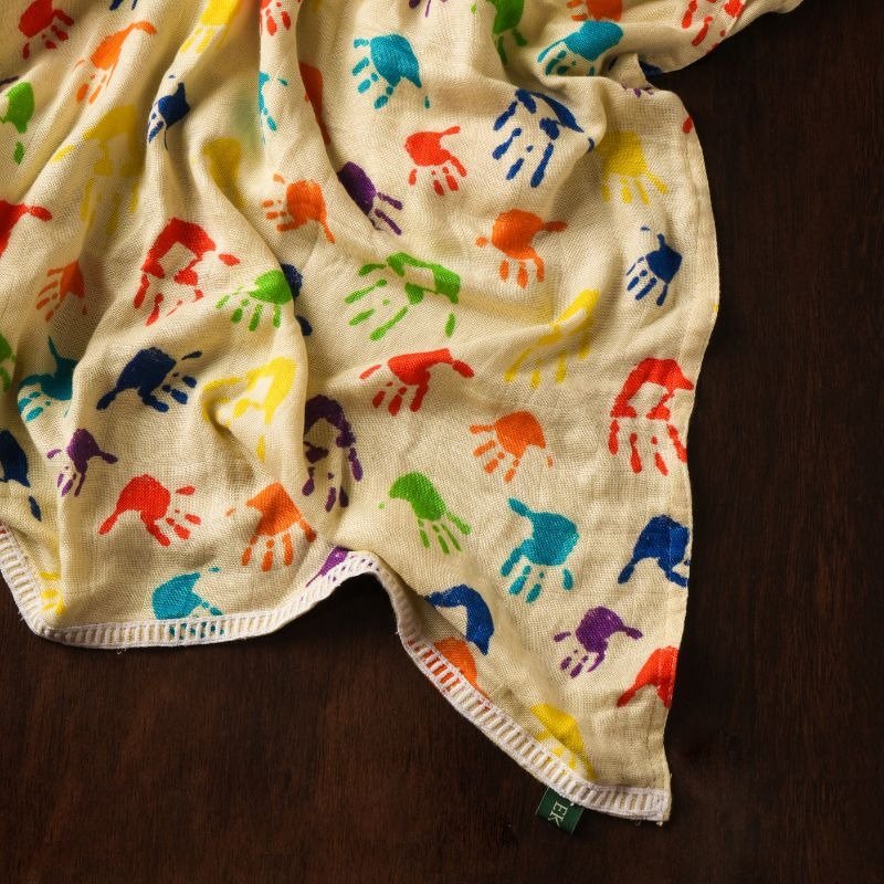 Soft Hand - printed Muslin Stole for Women | Verified Sustainable by Brown Living™