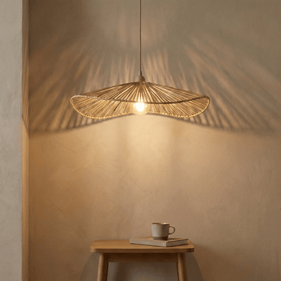 Solane Handcrafted Banana Fiber Lampshade – Lamps & Lighting on Brown Living™. SKU: LS-2281. Img 3.