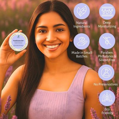 Solid Conditioner Bar for Dry & Frizzy Hair | Enriched with Jojoba and Broccoli Seed Oil – Hair Conditioner on Brown Living™. SKU: SKUB0001. Img 4.