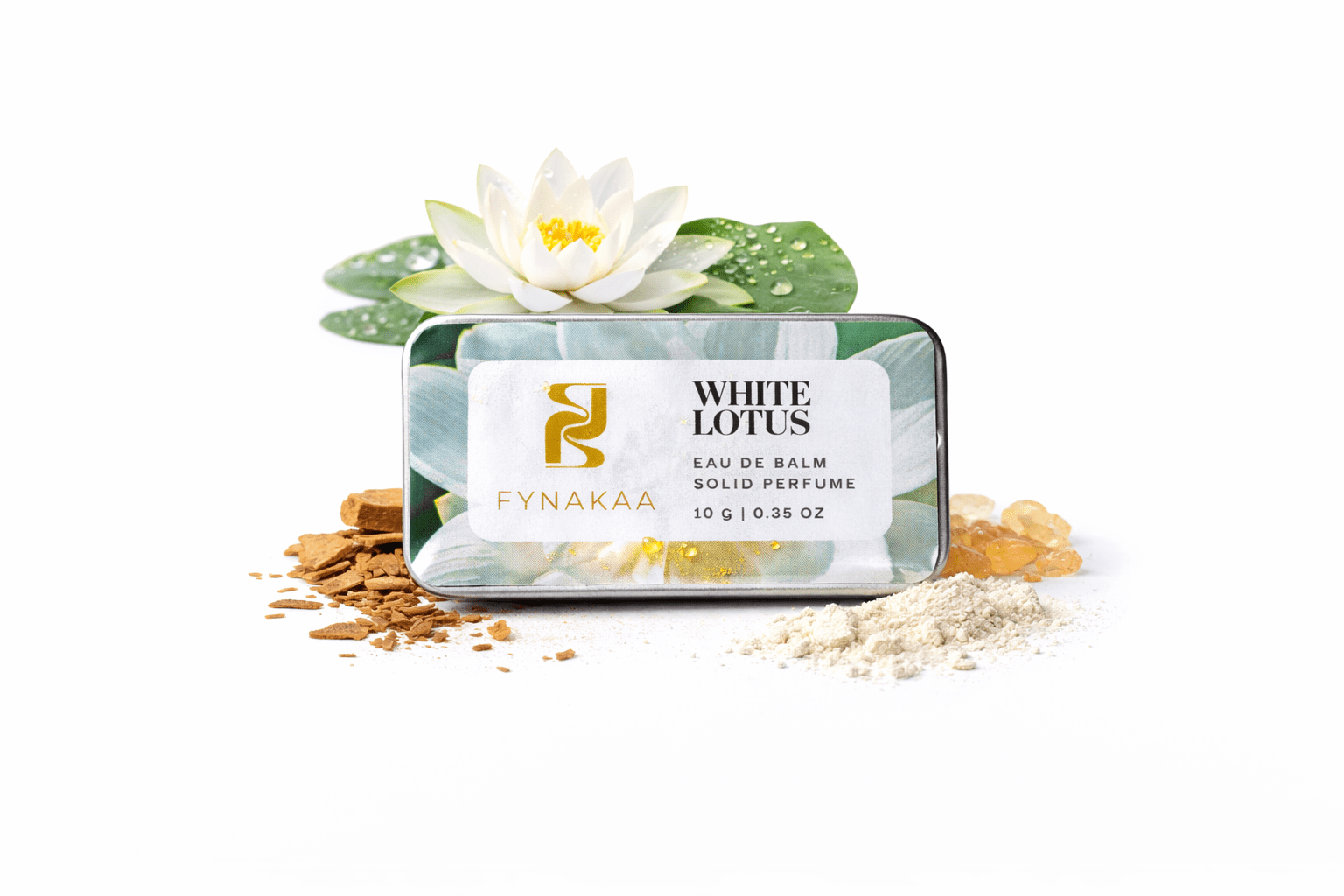 Solid Perfume White Lotus | Floral Alcohol - Free Long - Lasting Fragrance – Perfume on Brown Living™. SKU: WHL5007X. Img 1.