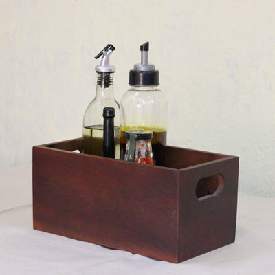 Solid Wood Aaira Oil Box & Organizer | Elegant Kitchen & Dining Table – Kitchen Organizers on Brown Living™. SKU: BL0101. Img 1.