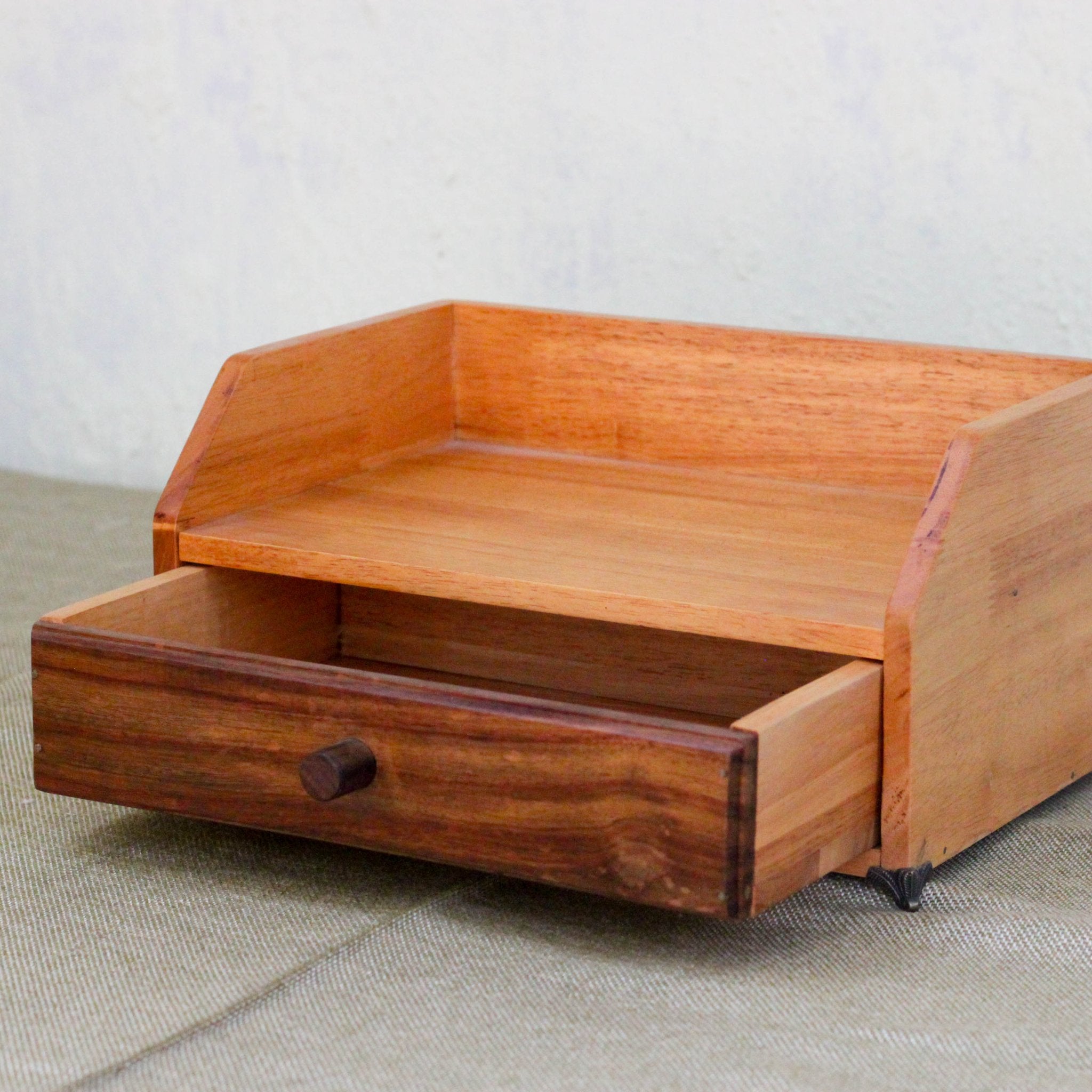 Solid Wood Chestnut Organizer | Kitchen Rack with Drawer – Kitchen Organizers on Brown Living™. SKU: BL0105. Img 3.