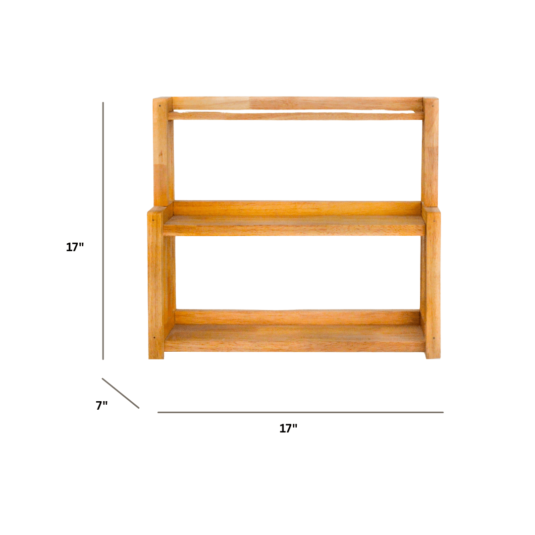 Solid Wood Masala & Jar Organizer | Big Stack Kitchen Rack – Kitchen Organizers on Brown Living™. SKU: BL0103. Img 2.