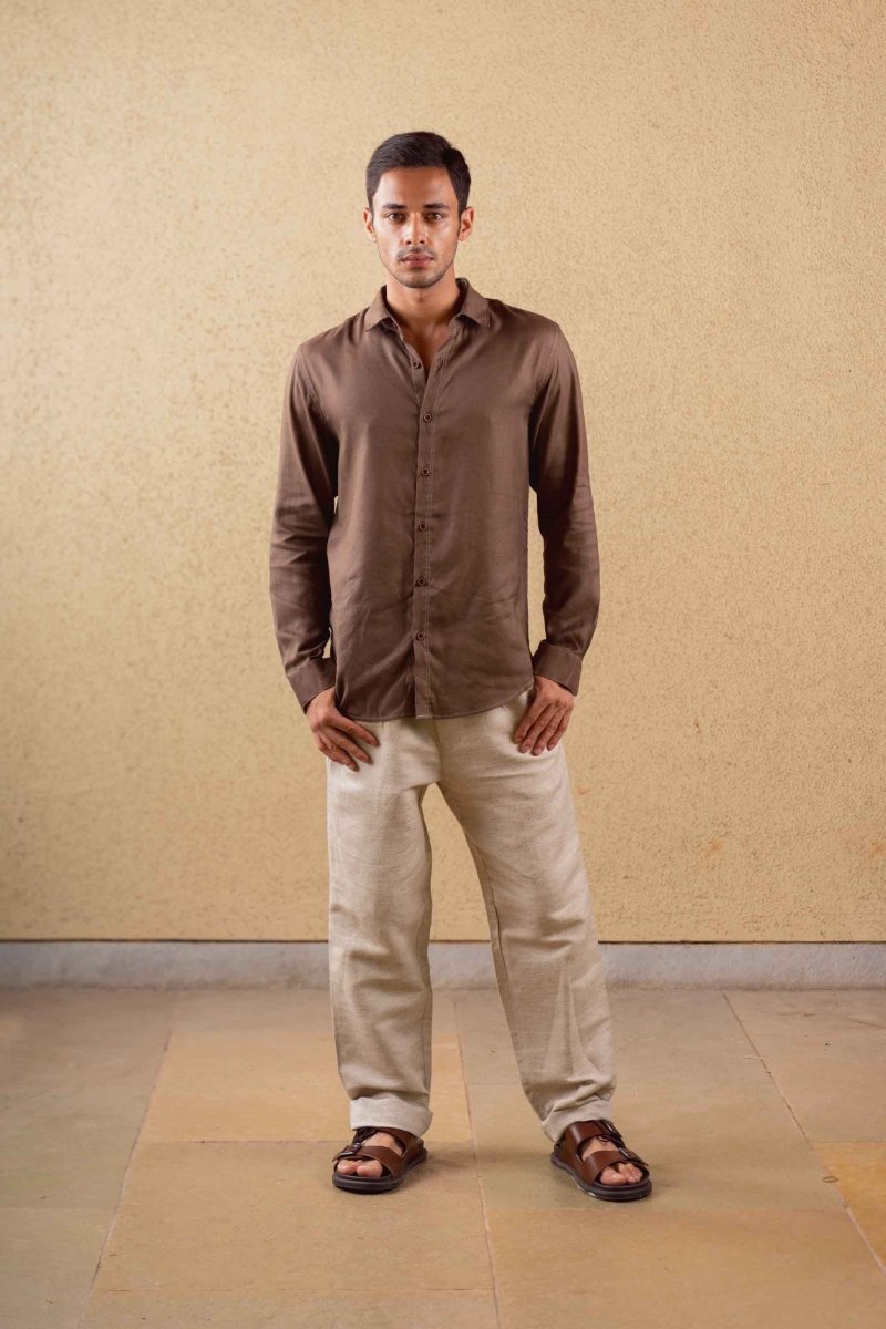 Solstice Shirt - Brown - Hemp Tencel | Verified Sustainable by Brown Living™