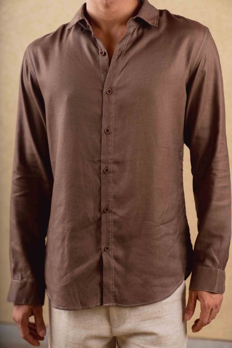 Solstice Shirt - Brown - Hemp Tencel | Verified Sustainable by Brown Living™