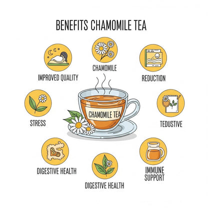 Soothing Chamomile Tea | Sleep Support & Stress Relief Herbal Blend – Tea by JUNGLE STING available on Brown Living™. . SKU: JSCHAMOMILE. Img 5.
