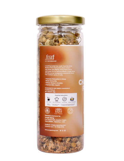 Soothing Chamomile Tea | Sleep Support & Stress Relief Herbal Blend – Tea by JUNGLE STING available on Brown Living™. . SKU: JSCHAMOMILE. Img 2.