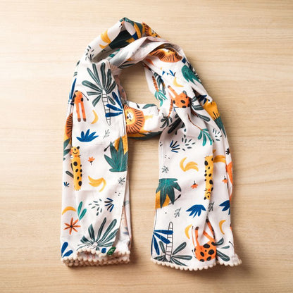 Soothing Jungle Printed Scarves for Women | Bamboo Fabric | Verified Sustainable by Brown Living™