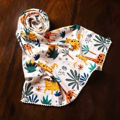 Soothing Jungle Printed Scarves for Women | Bamboo Fabric | Verified Sustainable by Brown Living™