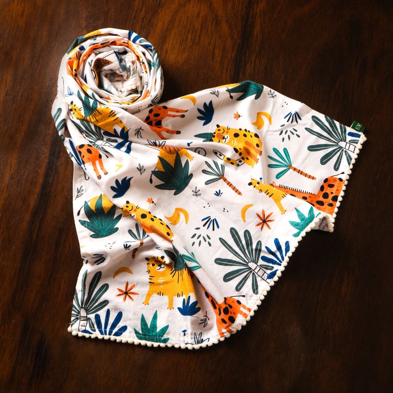 Soothing Jungle Printed Scarves for Women | Bamboo Fabric | Verified Sustainable Womens Accessories on Brown Living™