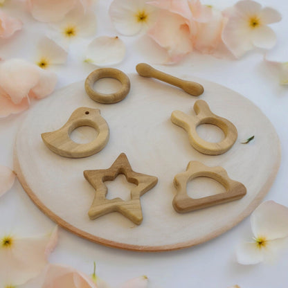 Soothing Teethers Made From Pure Neem Wood For Babies – Baby Teethers & Soothers on Brown Living™. SKU: T_STR-CLD-DV-BNY-DBL-RNG. Img 3.