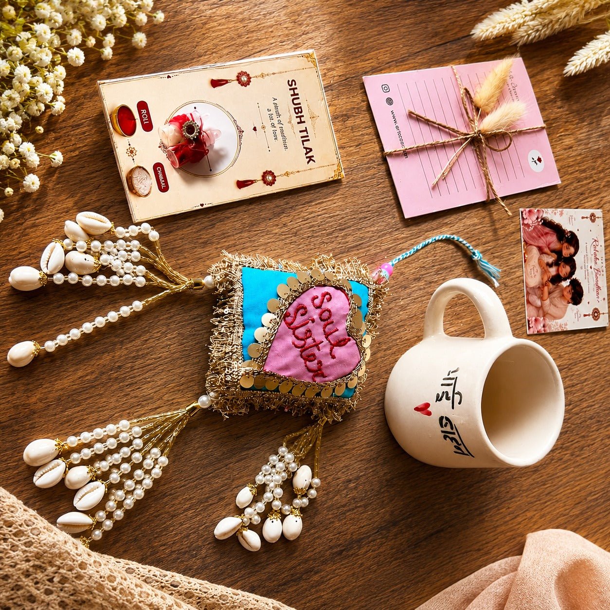 Soul Sister Rakhi | Handmade Designer Rakhi for Raksha Bandhan – Gift Hampers on Brown Living™. SKU: Rkh-18. Img 2.