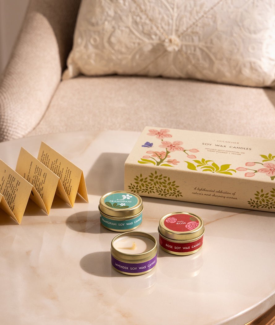 Soy Wax Candles Set Of 8 | Diwali Candles For Festive Decor – Candles & Fragrances on Brown Living™. SKU: Gul_Diwali_26_013. Img 1.