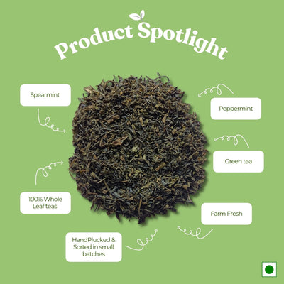 Spearmint Green Tea – Balance Hormones & Improve Digestion – 50g – Tea on Brown Living™. SKU: AMCZip50New. Img 2.