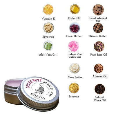 Spiced Rose Lip Balm – Nourishing Natural Lip Care – Lip Balms on Brown Living™. SKU: FFLBSR010G. Img 3.