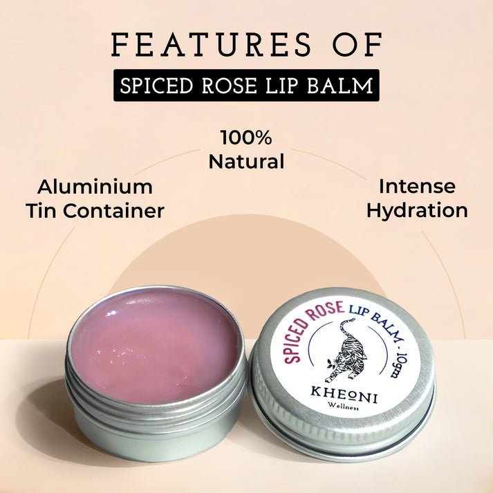 Spiced Rose Lip Balm – Nourishing Natural Lip Care – Lip Balms on Brown Living™. SKU: FFLBSR010G. Img 4.