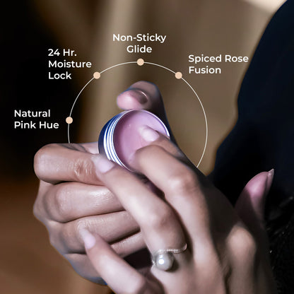 Spiced Rose Lip Balm – Nourishing Natural Lip Care – Lip Balms on Brown Living™. SKU: FFLBSR010G. Img 3.