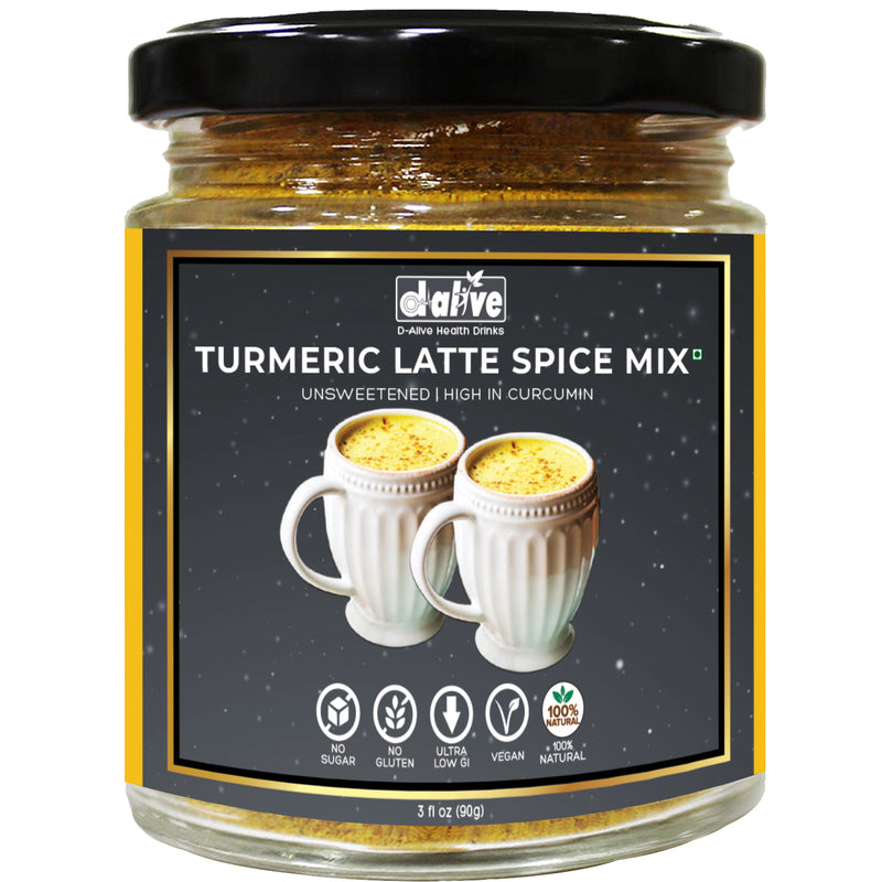 Buy Turmeric Latte- 90g | Sugar- Free Spiced Mix Instant Drink Premix | Shop Verified Sustainable Powder Drink Mixes on Brown Living™