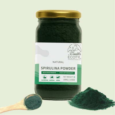 Spirulina Powder | Superfood | High Protein & Nutrients | 100g – Powder Drink Mixes by Ecotyl available on Brown Living™. . SKU: ECOTYL00039. Img 1.