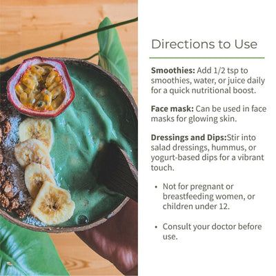 Spirulina Powder | Superfood | High Protein & Nutrients | 100g – Powder Drink Mixes by Ecotyl available on Brown Living™. . SKU: ECOTYL00039. Img 3.