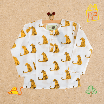 Spotty Leopard - Unisex Kids Cotton Nightwear – Kids Pyjamas on Brown Living™. SKU: MITHNW-025-1. Img 6.