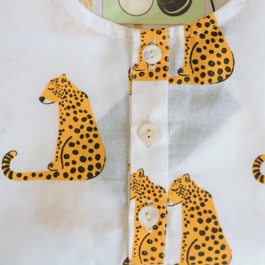 Spotty Leopard - Unisex Kids Cotton Nightwear – Kids Pyjamas on Brown Living™. SKU: MITHNW-025-1. Img 7.