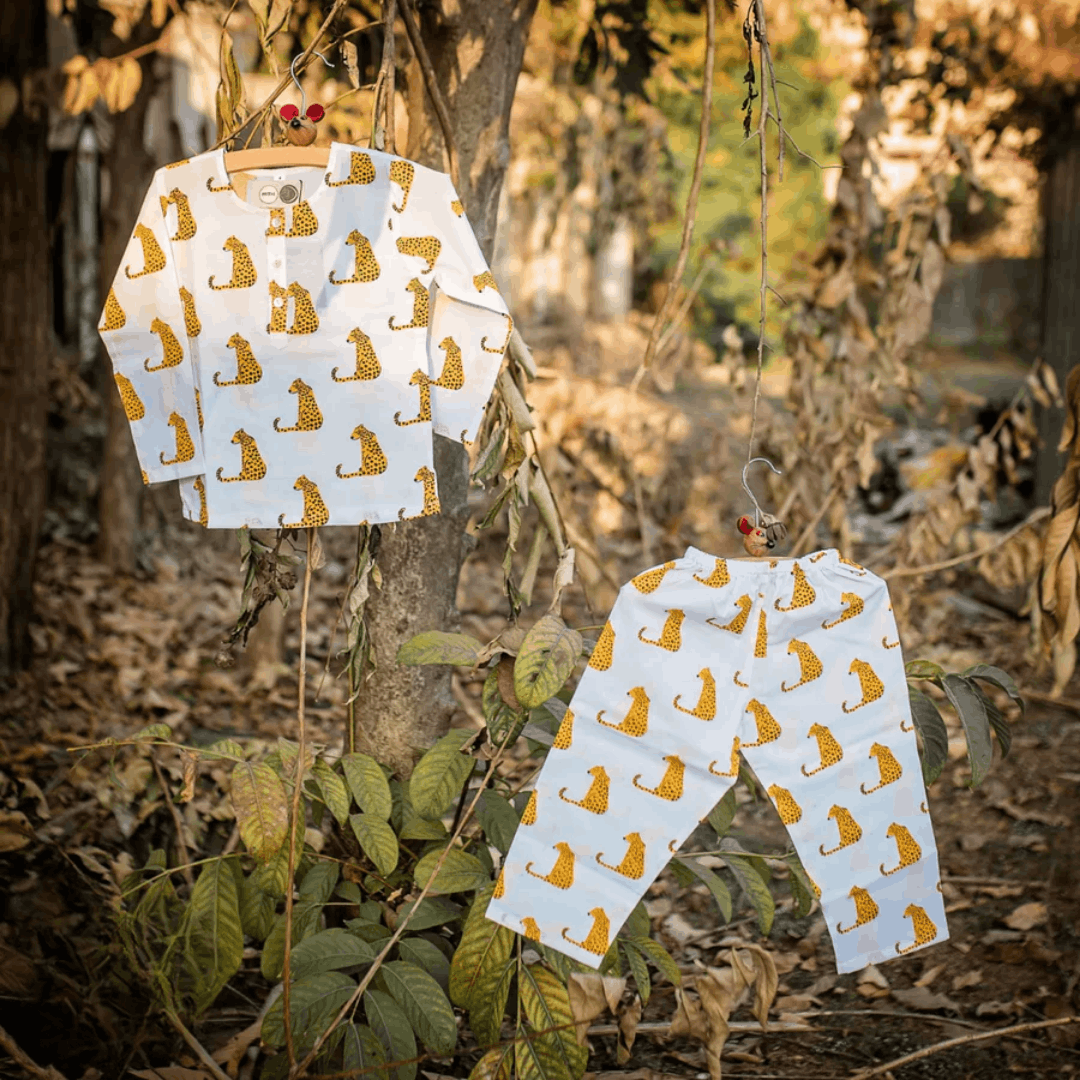 Spotty Leopard - Unisex Kids Cotton Nightwear – Kids Pyjamas on Brown Living™. SKU: MITHNW-025-1. Img 5.