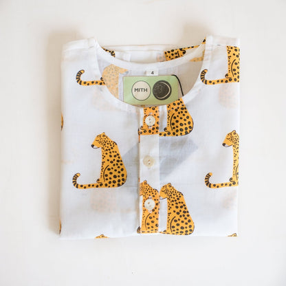 Spotty Leopard - Unisex Kids Cotton Nightwear | Verified Sustainable by Brown Living™