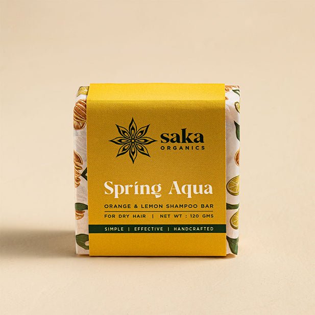 Spring Aqua | Handmade Orange & Lemon Shampoo Bar (120gm) | Verified Sustainable by Brown Living™