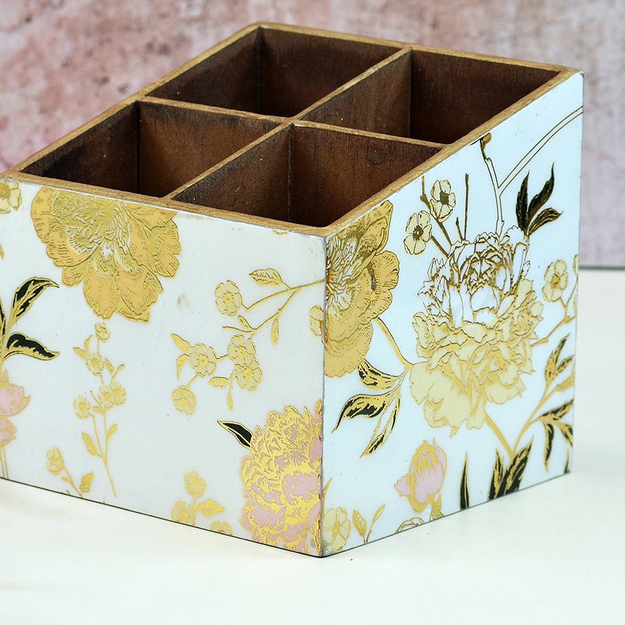 Spring Blossom Multipurpose MDF Organizer (4 Divisions) | Verified Sustainable by Brown Living™