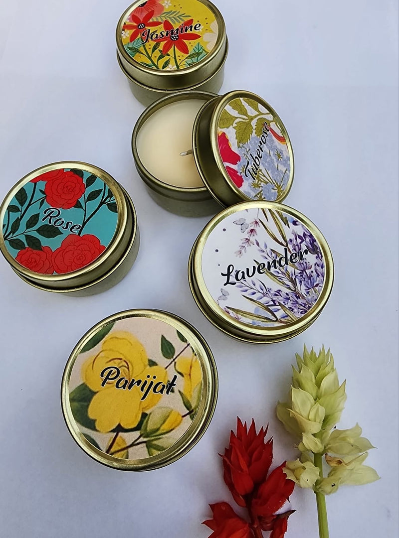 Spring Blossoms- 5 Soy Wax Tin Candles | Verified Sustainable Candles & Fragrances on Brown Living™