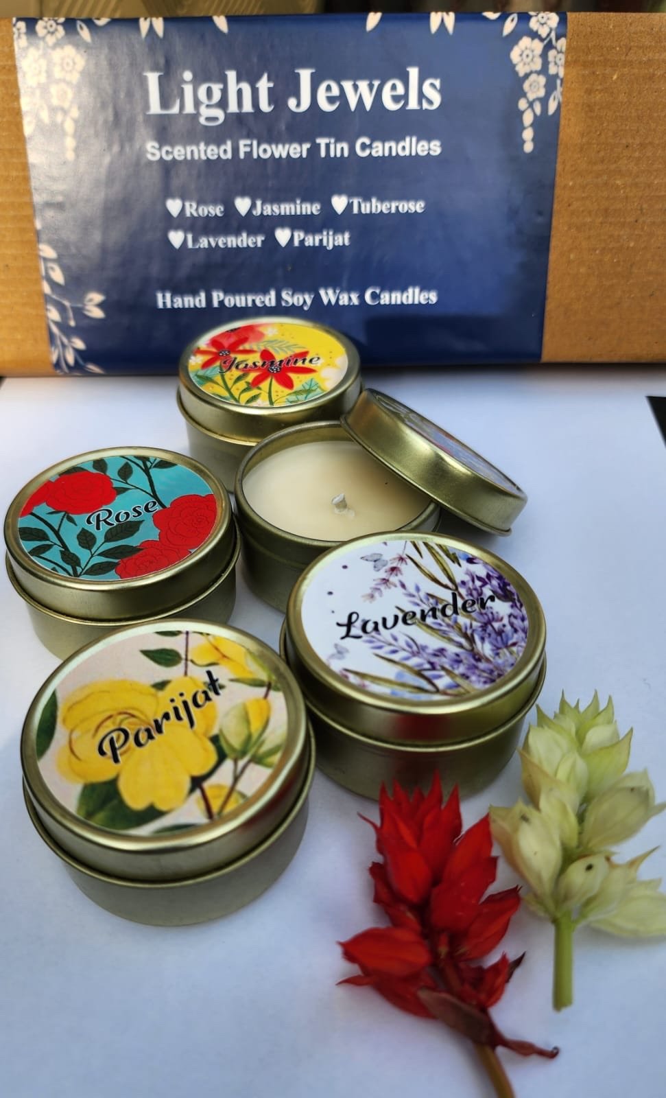 Spring Blossoms - 5 Soy Wax Tin Candles | Verified Sustainable by Brown Living™