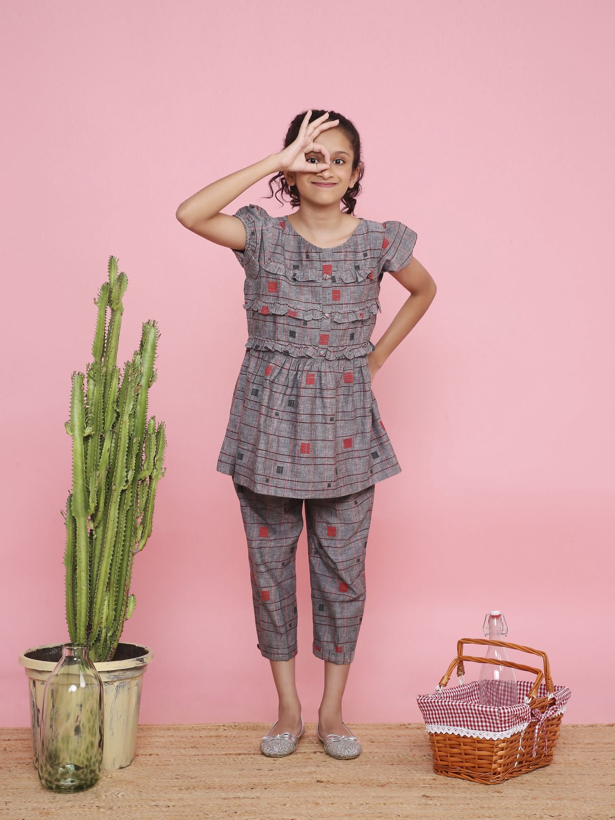 Square Symmetry Co - ord Pant Set | Modern, Stylish & Comfortable Wear – Womens Co - Ord Sets on Brown Living™. SKU: LB05-01-01. Img 4.