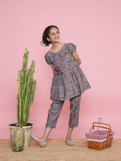 Square Symmetry Co - ord Pant Set | Modern, Stylish & Comfortable Wear – Womens Co - Ord Sets on Brown Living™. SKU: LB05-01-01. Img 3.