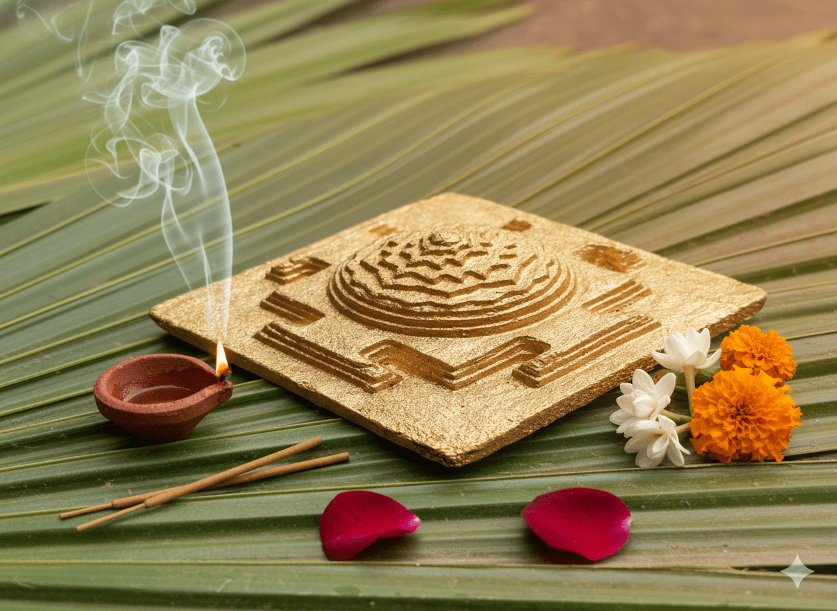Sri Yantra – Sacred Geometric Spiritual Symbol – Religious Items on Brown Living™. SKU: CD112. Img 1.