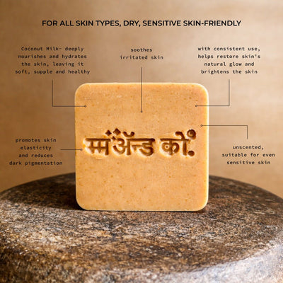 Srigandha Sandalwood Coconut Milk Cold Process Soap – Body Soap on Brown Living™. SKU: CB01. Img 2.