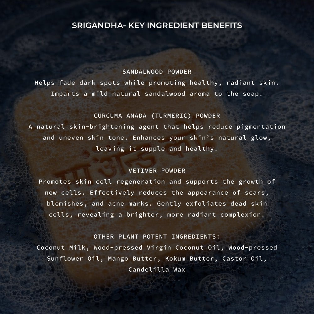 Srigandha Sandalwood Coconut Milk Cold Process Soap – Body Soap on Brown Living™. SKU: CB01. Img 3.