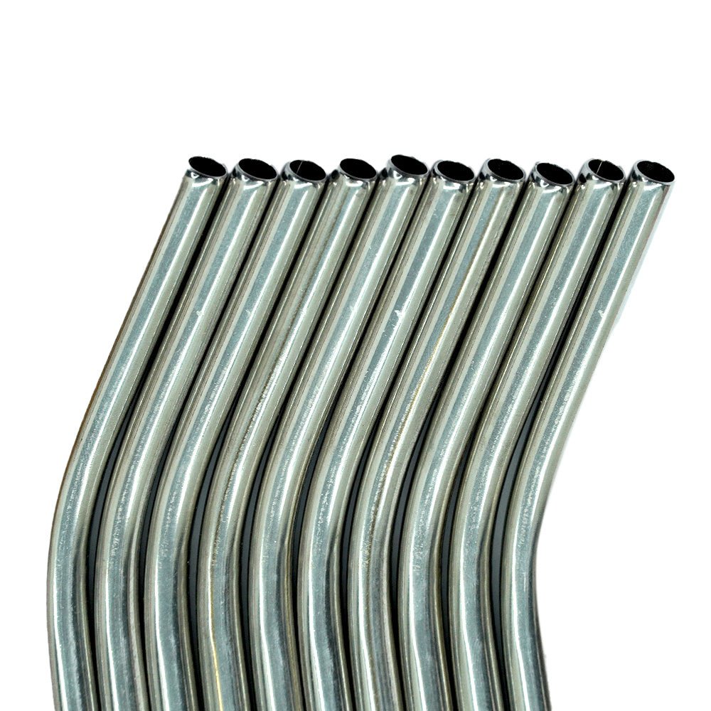 Stainless Steel Bent Drinking Straws - Set of 10 | Verified Sustainable by Brown Living™