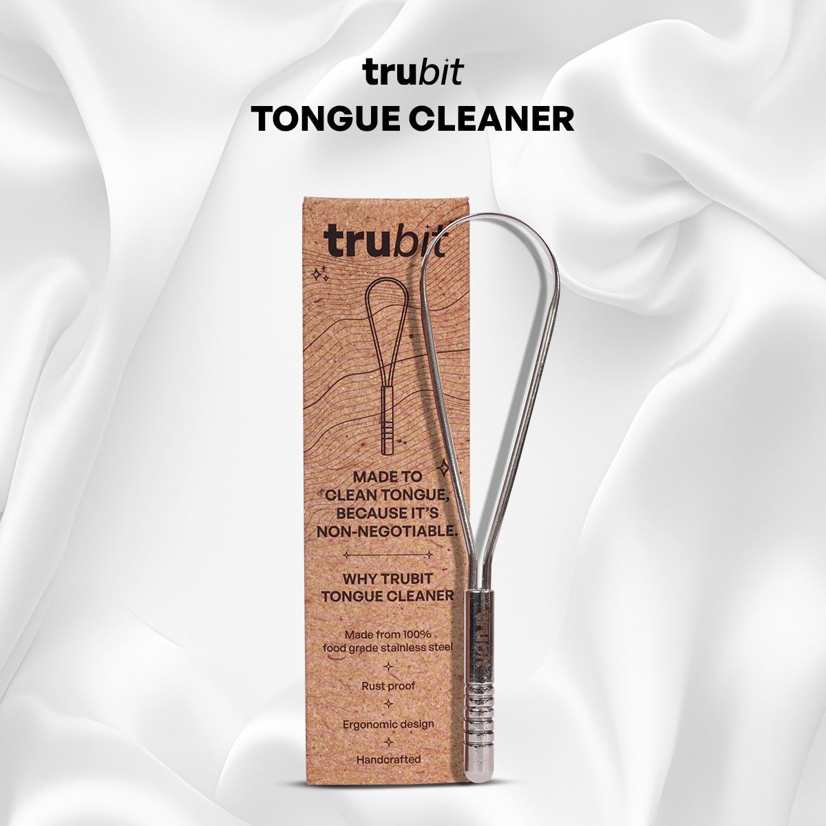 Stainless Steel Tongue Cleaner | Oral Hygiene Tool – Oral Care on Brown Living™. SKU: 11003. Img 2.