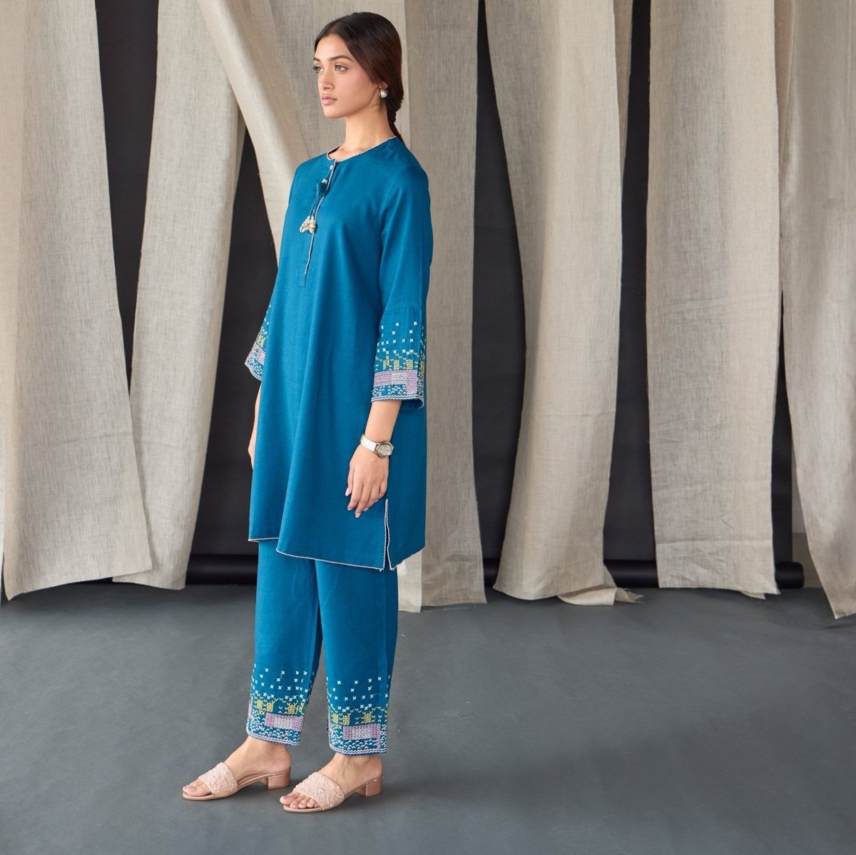 Star Blue Medley Linen Co - ord Set | Verified Sustainable by Brown Living™