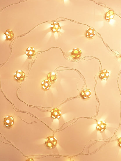 Star & Full Moon Handcrafted Bamboo String Lights – Decorative Festive – Home Decor on Brown Living™. SKU: BEDE - 732N. Img 6.