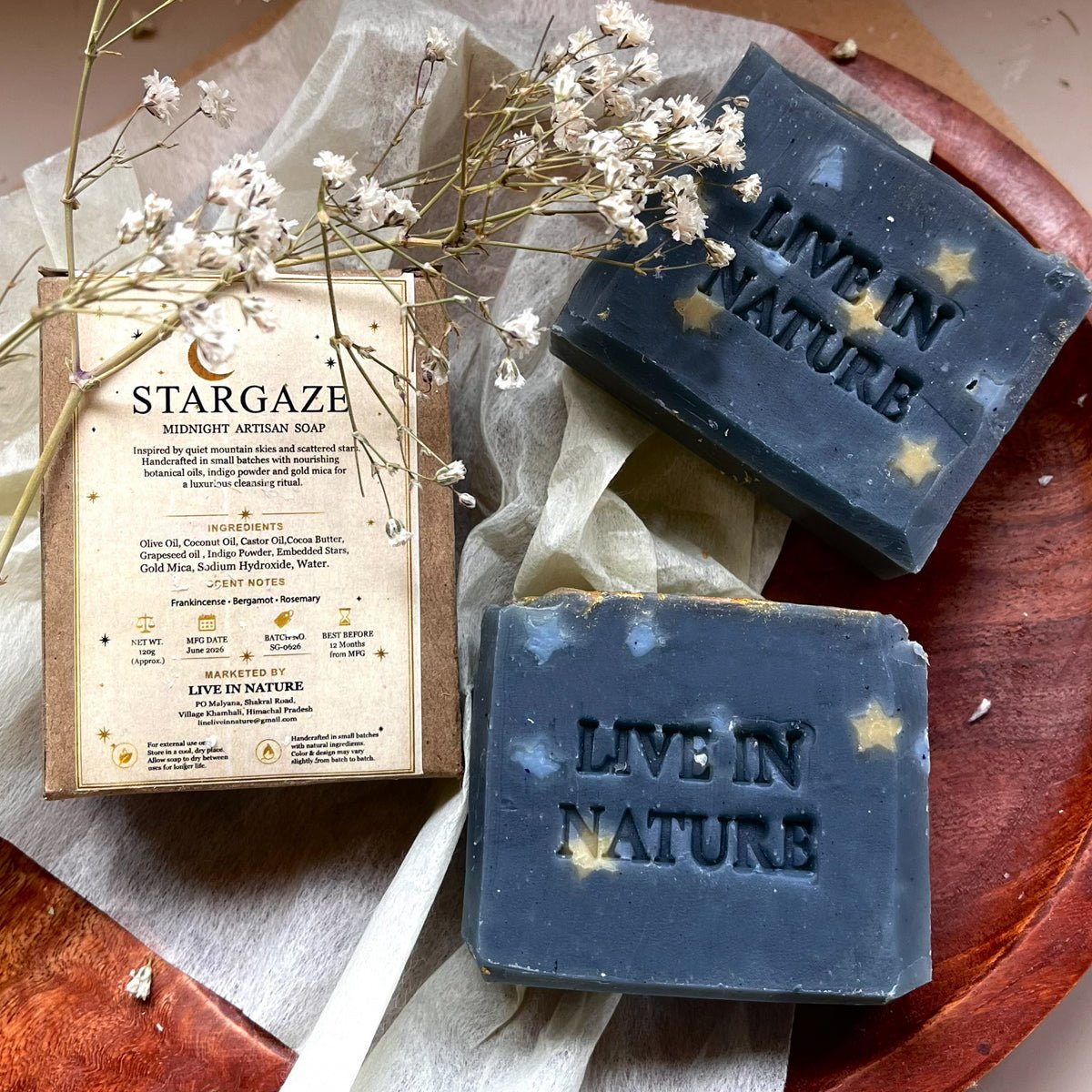 Star Gaze Cold Process Soap | Handmade Natural Skincare Bar – Body Soap on Brown Living™. SKU: LN-SG01. Img 1.