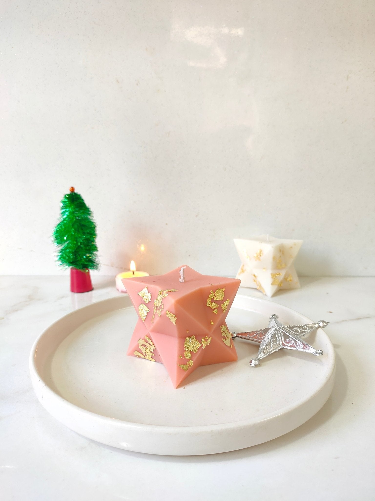 Star Shaped Soy Wax | Hand - Poured Christmas Decorative Candle – Candles & Fragrances on Brown Living™. SKU: BPS001-BPS003. Img 2.