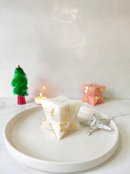 Star Shaped Soy Wax | Hand - Poured Christmas Decorative Candle – Candles & Fragrances on Brown Living™. SKU: BW001-BW003. Img 5.