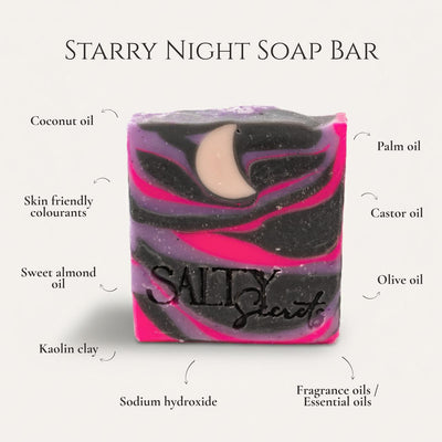 Starry Night Soap Bar - Artistic Handcrafted Bath Soap – Body Soap on Brown Living™. SKU: SS-36. Img 2.