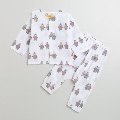 Stary Penguin - Unisex Infant Cotton Nightwear – Kids Onesies on Brown Living™. SKU: MITHIC - 0623046. Img 2.