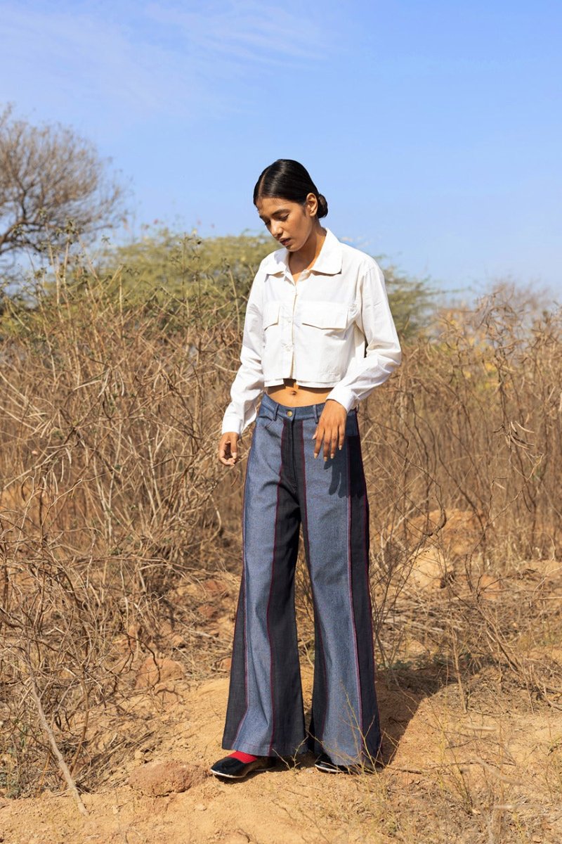 Steffie Flared Upcycled Denim Pants | Verified Sustainable by Brown Living™