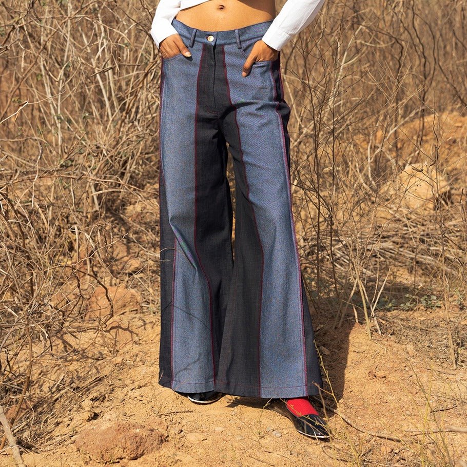 Steffie Flared Upcycled Denim Pants | Verified Sustainable by Brown Living™